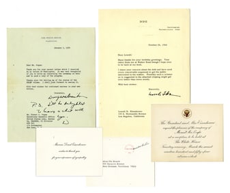 Uncle Ike Dwight & Mamie Eisenhower Small Archive (4) of Signed Letters & Cards