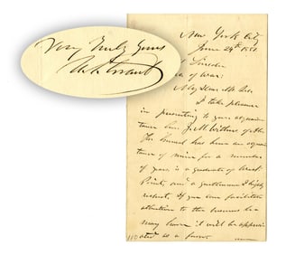 U.S. Grant Writes Robert Todd Lincoln for a Favor for Ex-Confederate & Fellow West Point Grad,