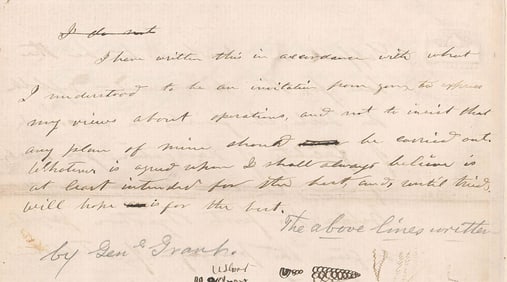 Historic Ulysses S. Grant Plan for Mississippi Campaign, Directed to Henry Halleck