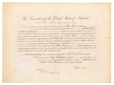 Benjamin Harrison DS Appointing Consul to Chihuahua, Mexico During Porfiriato! Important