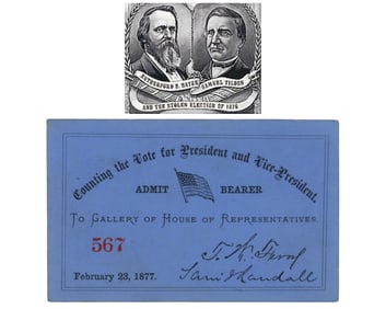 Hayes - Tilden "Stolen Election" Ticket, A Rarity!