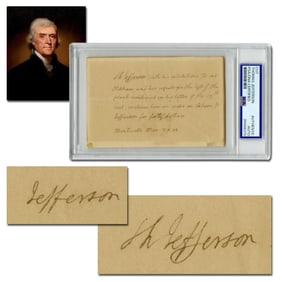 Thomas Jefferson Fantastic 2x Signed Letter as President With "regrets for the loss of the plank" To
