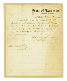 Andrew Johnson War Dated LS, Interesting!