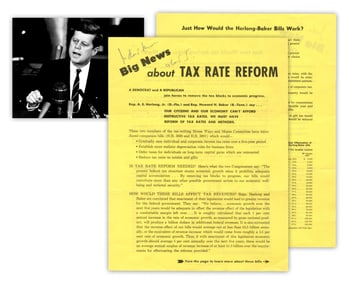 John F. Kennedy Comments on Bi-Partisan Tax Reform Bill: "I don't know about it."
