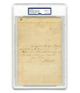 Abraham Lincoln ANS as President-elect, PSA Graded GEM MINT 10: Abraham LincolnSpringfield, IL, December 6, 1860Abraham Lincoln ANS as President-elect, PSA Graded GEM MINT 10ANSA short note signed by Abraham Lincoln, providing an autograph for an admirer. 1p, meas