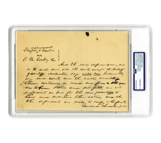 Abraham Lincoln PSA Gem Mint 10 and Fellow Attorney - He Examined for Admission to Bar, Among Rarest