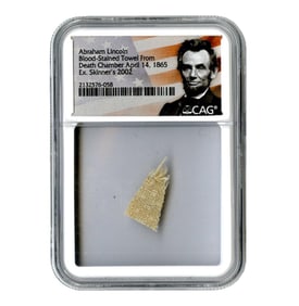 A True Blood Relic of Abraham Lincoln - Swatch from the Bloody Bandage That Wrapped Lincoln's Head