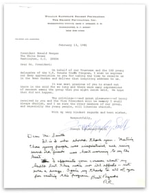 Ronald Reagan AES to Journalist J. Kingsbury-Smith Following an Address to Senate Youth Delegates