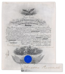 T. Roosevelt Naval Commission For Douglas MacArthur's Brother Arthur III, PSA Authenticated