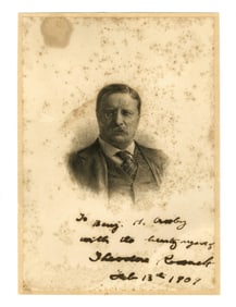 Striking Theodore Roosevelt Signed Engraving in Last Month as President