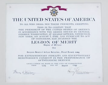 Truman Signed Pair of Documents Related To Victims of Nazi Oppression