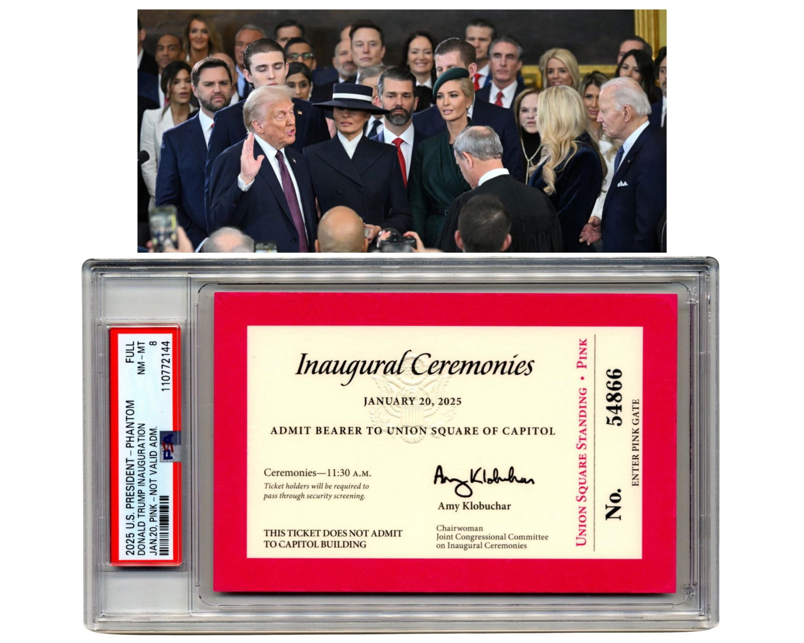 2025 Donald Trump Inauguration Ticket PSA NM-MT 8 (1 of 3)