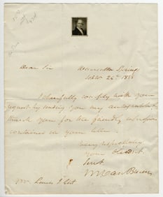 Martin Van Buren Scarce ALS As President Early Autograph Request