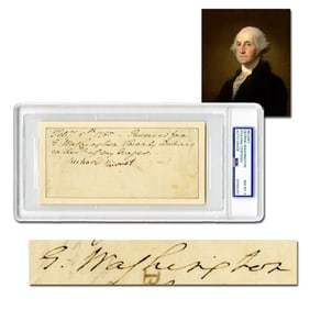 George Washington Signed Document, PSA NM-MT 8, A Suitable Replacement For A Bank Check