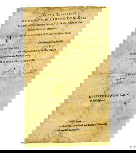 G. Washington Signed Discharge Soldier Who Served at Yorktown with Badge of Merit: George Washingtonn.p., June 9, 1783G. Washington Signed Discharge Soldier Who Served at Yorktown with Badge of MeritDSA Revolutionary War discharge certificate signed by George Washington, and filled