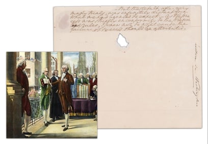 George Washington 42 Word Fragment Attributed by Charles Hamilton as being Part of His Inaugural