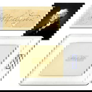 George Washington Cut Signature PSA Certified & Encapsulated: George Washingtonn.p., n.d.George Washington Cut Signature PSA Certified & EncapsulatedSignatureGeorge Washington (1732-1799). A boldly penned clipped signature, "Go: Washington," measuring 3.5" x 1"