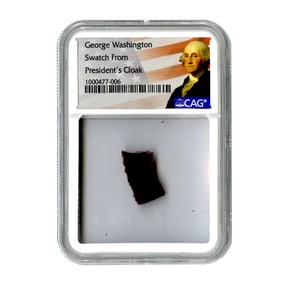 George Washington's Velvet Cloak From Tobias Lear, CAG Encapsulated