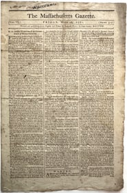 Boston Newspaper Reports Shays’s Rebellion & Extols George Washington