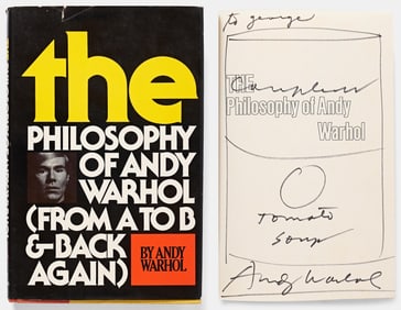 Andy Warhol Signed "The Philosophy of Andy Warhol," With His Hand-Drawn Sketch of Campbell's Soup