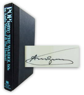 Andy Warhol Signed 1st Ed. "POPism: The Warhol '60s": Andy WarholNew York, NY, 1980Andy Warhol Signed 1st Ed. "POPism: The Warhol '60s"Signed bookA signed, first edition copy of "POPism: The Warhol '60s" by Andy Warhol and Pat Hackett. New York and Londo