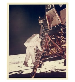 Buzz Aldrin Photograph of His Descent Onto the Lunar Surface