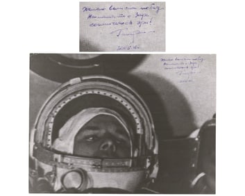 Finest Yuri Gagarin Signed Photograph! "I wish you great victories. In memory of the dawn of the