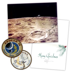 Edgar Mitchell Lot of 3 Signed Apollo 14 Related Items