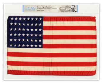 Howard Hughes' Flag Flown on Around the World Flight, CAG Encapsulated