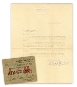Lindbergh Kidnapping Juror Robert Cravatt Official Pass & Letter from Prosecutor