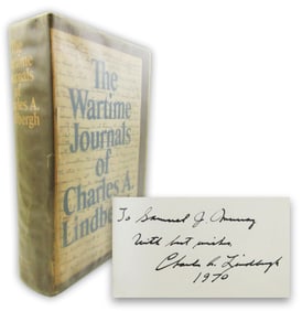 Charles Lindbergh Signed & Inscribed "Wartime Journals", First Edition