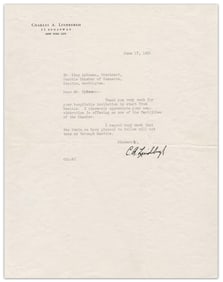 Charles A. Lindbergh TLS Re: 1931 Proposed "Great Circle Route" From NY To Tokyo
