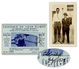 Charles A. Lindbergh Signed 1939 Missouri Ticket Stub Souvenir