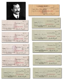 Orville Wright Superb Collection of 11 Signed Checks