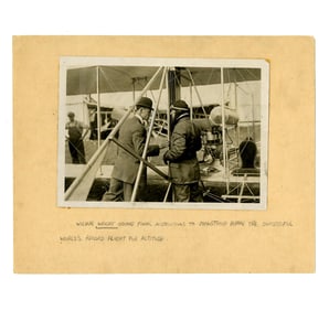 Wilbur Wright Type I Photo with Ralph Johnstone before Record-Breaking Altitude Flight
