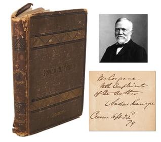 Andrew Carnegie Signed Private Edition of "Notes of a Trip Round The World"