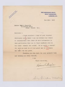 Hiram S. Maxim to Funk & Wagnalls Praising Their Dictionary