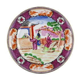 John D. Rockefeller Owned Chinese Export Famille Rose Dinner Plate, Ex-Great Grandson Rodman