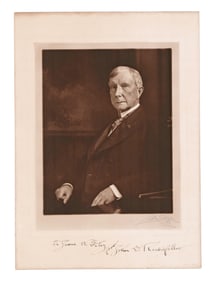 John D. Rockefeller Signed Photo - The Billionaire is Wearing a Jeweled Stickpin!