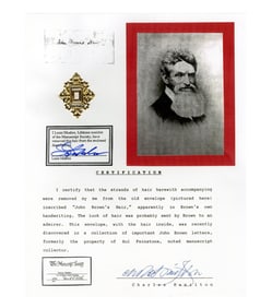 Abolitionist John Brown Hair Strand Relic
