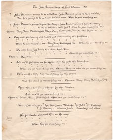 John Brown's Body, Original Lyrics By Author of Union Marching Song, Probably Unique!