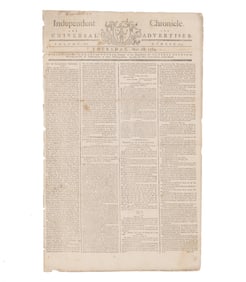 1789 Boston Newspaper: Establishing Washington's Cabinet & Title