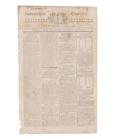 1789 Boston Newspaper: Washington Tours Eastern States & Praises Harvard's "knowledge, integrity and