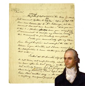 Aaron Burr Autograph Letter Inquiring About Legal Service Compensation