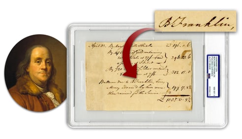 Benjamin Franklin With Gold & Silver Coins Procures Supplies for Braddock’s Disastrous