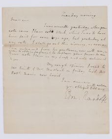 Ed. Randolph To Nicholson Mentions Rbt. Morris "I have sold stock" as Washington's Attorney General