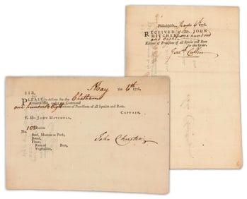 1776 Provisioning the Chatham, A Row Galley in the Pennsylvania Navy