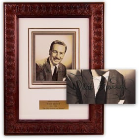 Walt Disney Signed Photo Handsomely Framed w/ WDW Co. Guarantee