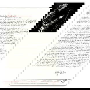 Bob Dylan Handwritten & Signed Lyrics to "A Hard Rain's Gonna Fall" w/ Jeff Rosen & JSA: Bob DylanOslo, Norway, 2013Bob Dylan Handwritten & Signed Lyrics to "A Hard Rain's Gonna Fall" w/ Jeff Rosen & JSA AuthenticationAMSAutograph manuscript signed "Bob Dylan/ 2013" at lower right, featur