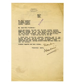 Harry Houdini TLS Seeking to Debunk Two Spiritualists on Film